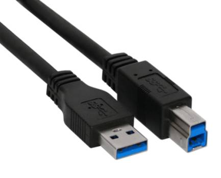 0,5 m USB 3.0 Kabel, Typ-A Stecker an Typ-B Stecker, schwarz, 35305