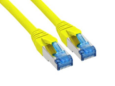 1 m x 10 pcs patch cable Cat.6A, S/FTP (PiMf), halogen free, 500MHz, yellow, 76811Yx10