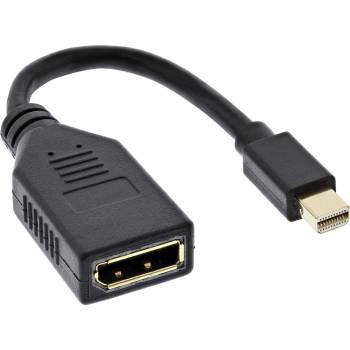 Kabeladapter Mini DisplayPort Stecker zu DisplayPort Buchse, 4K2K, schwarz, 0,15m, 17150S