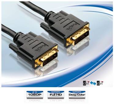 15 m zertifiziertes 3-fach geschirmtes DVI Kabel 1920x1200 PureLink® - PureInstall Serie - PI4000-150