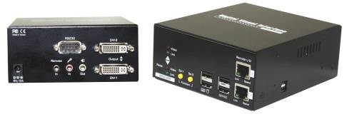 Dual-Monitor DVI, USB 2.0, Audio KVM-Extender Set (2x 1920x1200) bis 100 m, UNICLASS DX-231