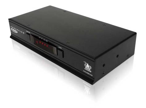 Adder AV4PRO-DVI 4-Port DualLink-DVI, USB 2.0, Audio KVM-Switch mit USB True-Emulation Technologie