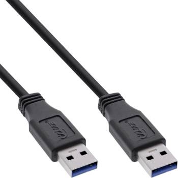 1 m USB 3.0 Kabel, Typ-A Stecker auf Typ-A Stecker, schwarz, 35210