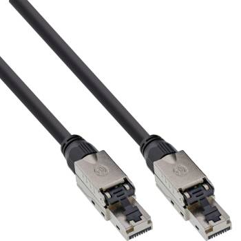 15m Patch cable, U/UTP, Cat.6A, halogen-free, AWG23 copper, black,  InLine® 77815S