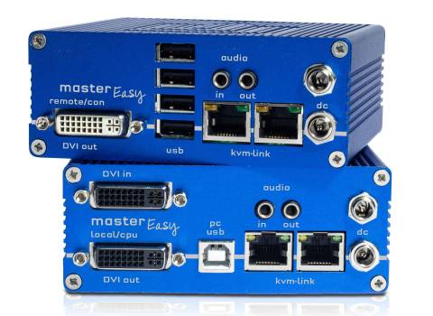 DVI + 4x USB 2.0 + Audio Redundant-CAT KVM-Extender-Set over IP bis 150m, Mastereasy 8112-SET