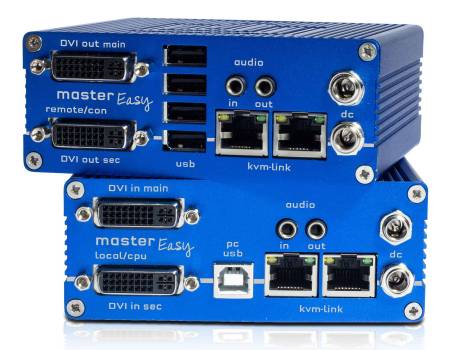 Dual-DVI + 4x USB 2.0 + Audio CAT KVM-Extender-Set over IP, Mastereasy 8122-SET