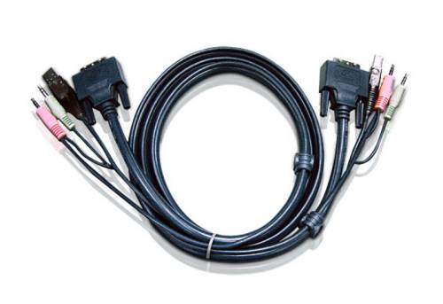 3m USB / Dual-Link DVI-D / Audio Kombi-Kabel Aten 2L-7D03UD