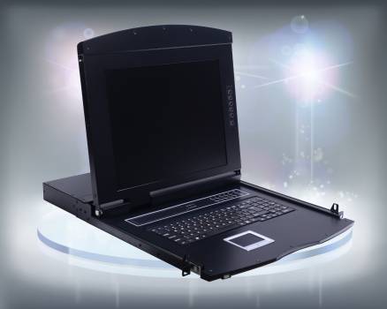 17" LCD KVM SWITCH in 8 ports, combo support (USB/PS.2), combo cables included, LANBE AS-7108ULS