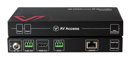 Konfigurationsfreier 4K-AV-über-IP-Decoder (Receiver) mit Videowand und visueller Steuerung, AV Access 4KIP200D