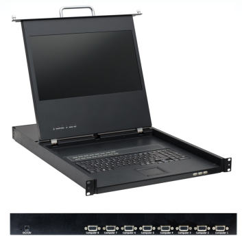 17,3" FULL HD LCD KVM-Console with 8-Port KVM-Switch, Haitwin-Delphin AW-1708HD