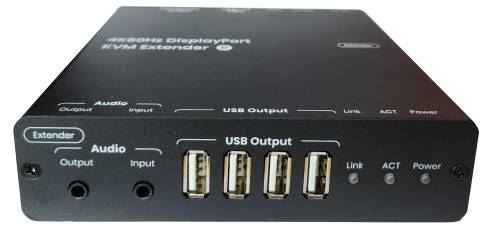 4K 60Hz zero latency DisplayPort, USB 2.0, RS232 and Audio KVM-Extender-Set 4096x2160, max. 100 m, SC&T DP02U-4K6G