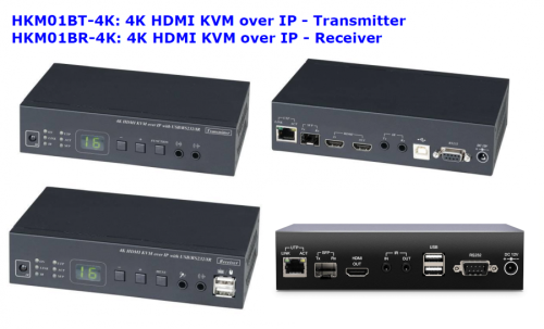 4K KVM-over-IP UHD HDMI USB2.0 Audio RS232 IR -- Extender-Set up to 150 m (IP/CAT), SC&T HKM02B-4K-2