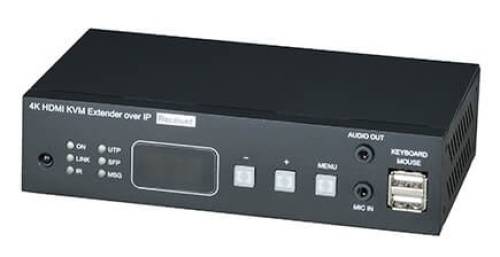 KVM-over-IP 4K Ultra-HD HDMI / USB 2.0 / Audio / RS232 / IR -- PoE-Receiver bis 150 m (IP/CAT), SC&T HKM02BPR-4K
