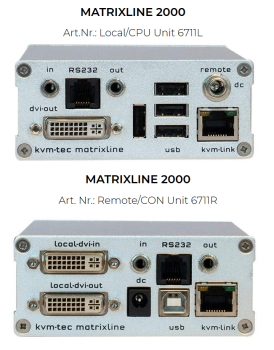 Matrixline2000 DVI+USB2.0+Audio KVM-Extender Set, kvm-tec MX1-2000 - 6711L+6711R