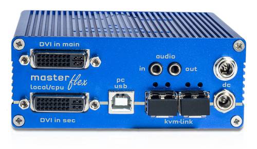 2x DVI + USB 2.0 Masterflex Dual-Monitor Fiber-Extender-Transmitter, kvm-tec 6023L MV2-FL