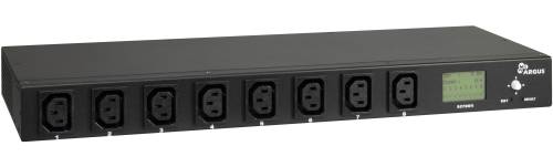 SNMP IP-switchable 8-port PDU 16A with integrated.  Power, Temp., Humidity measurement, ARGUS SA-0816