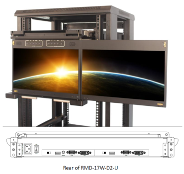 Dual-Monitor 1080p 17,3" Flip-Down FHD LCD Display Schublade, ANNSO RMD-17W-D2-U