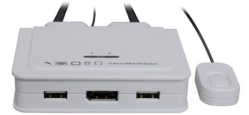 2-Port 2x Typ-C auf DP 1.2 out 4K 60Hz Audio KVM-Switch mit QuickSwitch-Taster, UCC-TA2