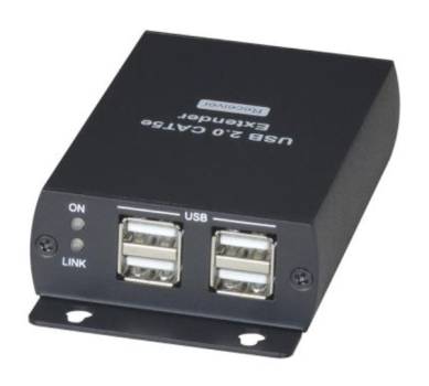 USB 2.0 CAT-Extender-Set mit 4-Port USB 2.0 im Receiver bis 140 m, SC&T UE02H-2
