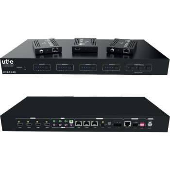 4x4 4K60Hz UltraHD HDMI HDBaseT Video–Matrix–Switch mit Audio De-Embedding incl. 3 HDBT-Empfängern - UH2-44-3X