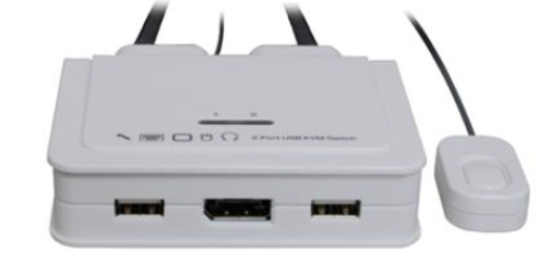 Typ-C + DisplayPort 4K 60Hz + Audio 2-Port KVM-Switch mit QuickSwitch-Taster, UPC-TA2 (63615i)