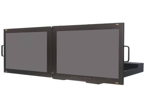 Dual Monitor 1080p 23,8" FHD LCD Display Schublade, ANNSO RMD-24W-D2