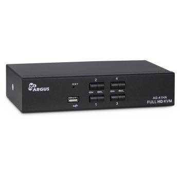 4-Port KVM-Switch mit HDMI, USB 2.0, Audio inkl. 4x HDMI/USB/Audio-Kombikabel