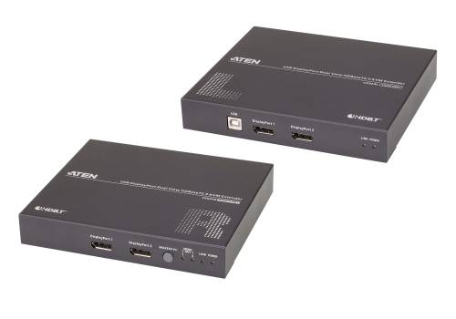 Dual-View DisplayPort + USB 2.0 HDBaseT 2.0 KVM Extender bis 100m, 2x 1080p oder Single-View 4K