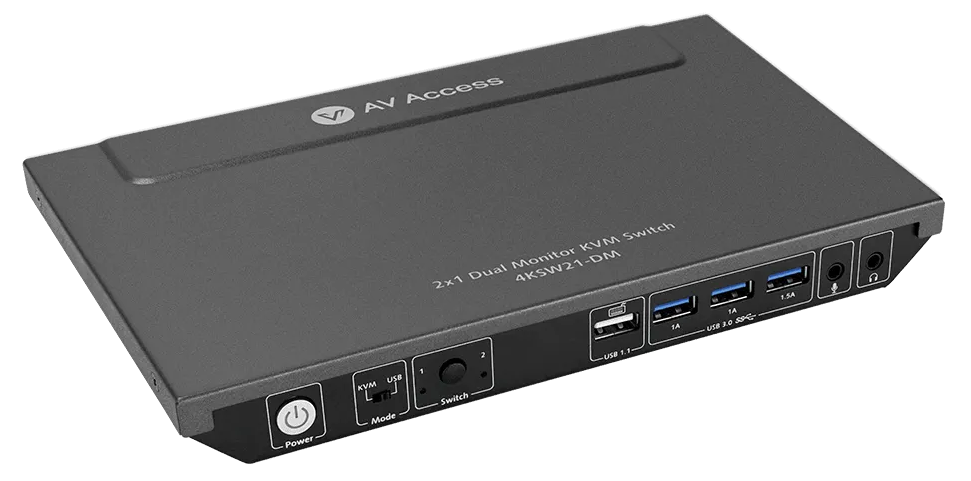 Dual 4K 60Hz USB C KVM Switch 2 Computers / KVM Switch USB C with HDMI,  DisplayPort and 4x USB 3.0 Ports – Remote Control Switching