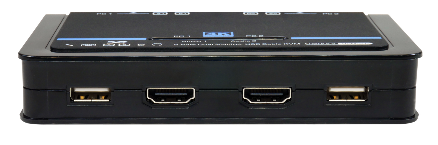 Dual+Shared 2-Monitor KVM-Switch 4K60 HDMI + USB 2.0 + Audio mit 1,2m  PC-Kabel, UNICLASS Ai-TA2i • KVM-Extender, KVM-Switches, LCD-Konsolen, KVM-Produkte  von Profis