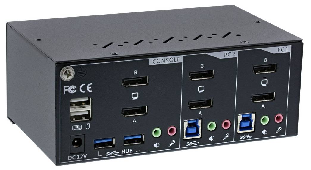 Commutateur KVM 2 Ports DisplayPort, USB et Audio - Switch KVM - 2560x1600