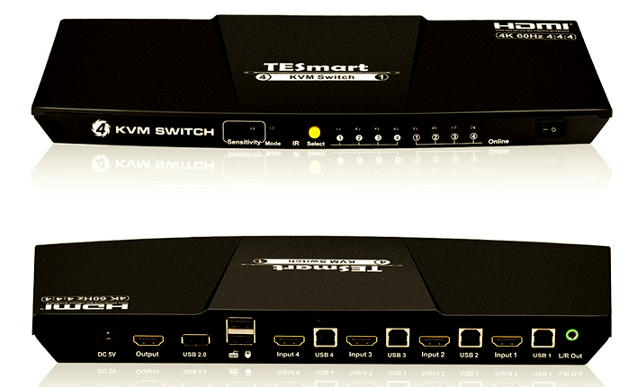 4K HDMI 4-Port KVM-Switch A2U 4K mit 60Hz 4:4:4 inkl. IR 