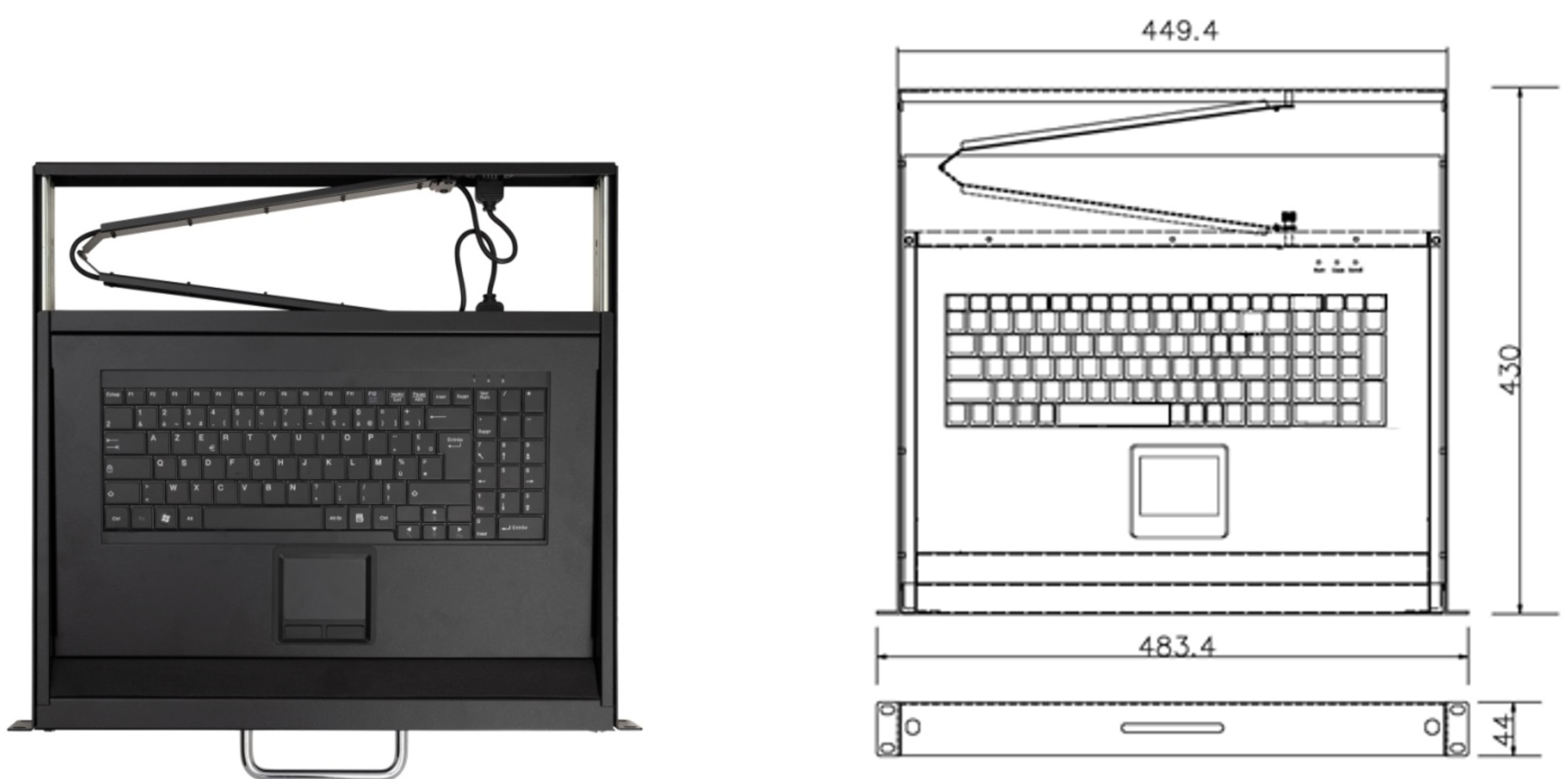 Haitwin Delphin 1u 19 Keyboard Drawer Lockable With Keyboard