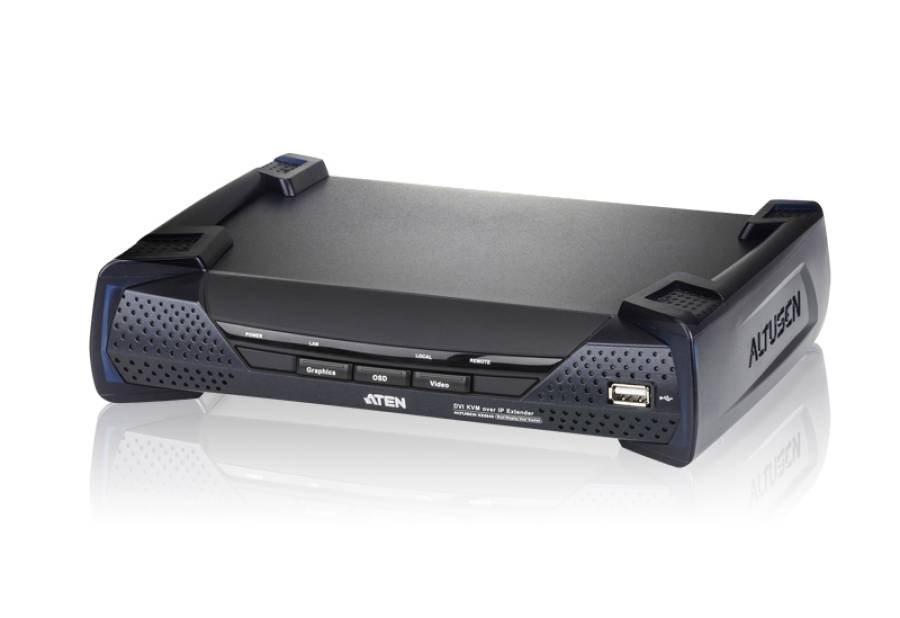 Aten KE6940R 2xDVI/USB-Tastatur+Maus/Audio/RS232 KVM Over IP Extender (only Receiver)