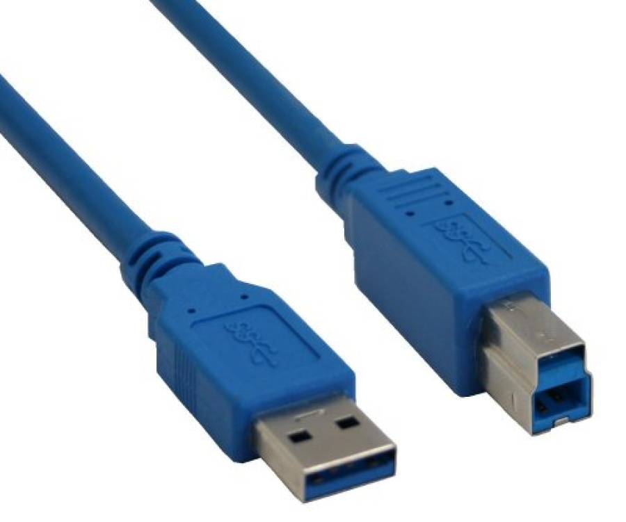 1,2 m USB 3.0 Kabel, Typ-A Stecker an Typ-B Stecker, blau, USB3