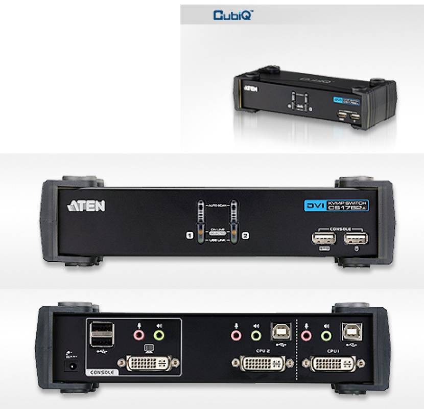ATEN CS1762A 2-Port DVI/USB2.0/Audio KVM-Switch incl. Cable KVM-Switch  Versand