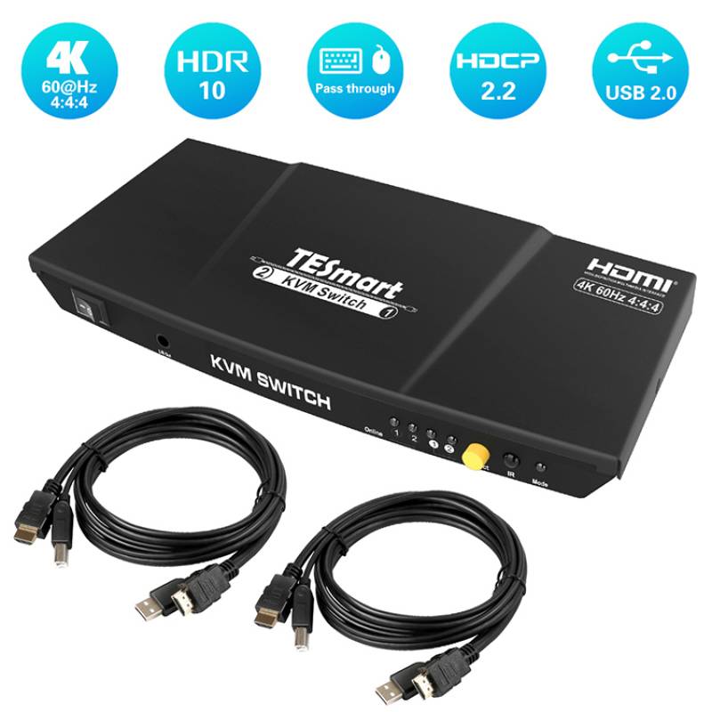 4K HDMI 2-Port KVM-Switch A2U 4K mit 60Hz 4:4:4 inkl. IR 