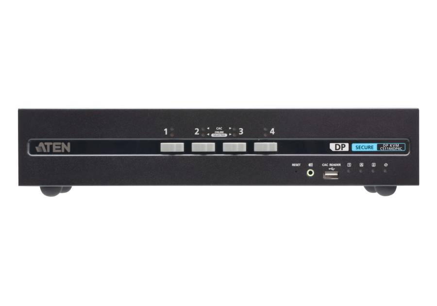 Sicherer 4-Port Dual-Head DisplayPort KVM-Switch mit CAC (PSD PP v4.0-konform), Aten CS1144DP4C